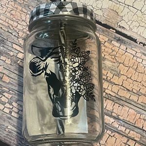 3️⃣/$20! NWOT COW/FLORAL GLASS CUP